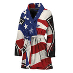 American Firefighter Emblem Print Women's Bathrobe
