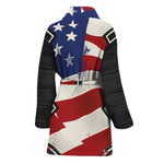 American Firefighter Emblem Print Women's Bathrobe