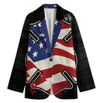 American Firefighter Emblem Print Women's Blazer