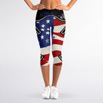 American Firefighter Emblem Print Women's Capri Leggings