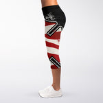 American Firefighter Emblem Print Women's Capri Leggings
