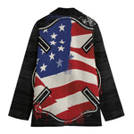 American Firefighter Emblem Print Women's Cotton Blazer