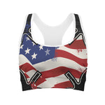 American Firefighter Emblem Print Women's Sports Bra
