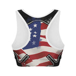 American Firefighter Emblem Print Women's Sports Bra