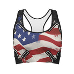 American Firefighter Emblem Print Women's Sports Bra