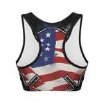 American Firefighter Emblem Print Women's Sports Bra