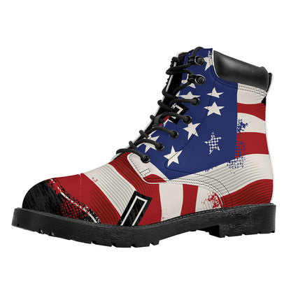 American Firefighter Emblem Print Work Boots