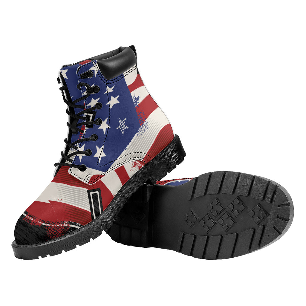 American Firefighter Emblem Print Work Boots