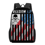 American Flag Freedom Life Print 17 Inch Backpack