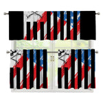 American Flag Freedom Life Print 3 Piece Kitchen Curtains