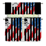 American Flag Freedom Life Print 3 Piece Kitchen Curtains
