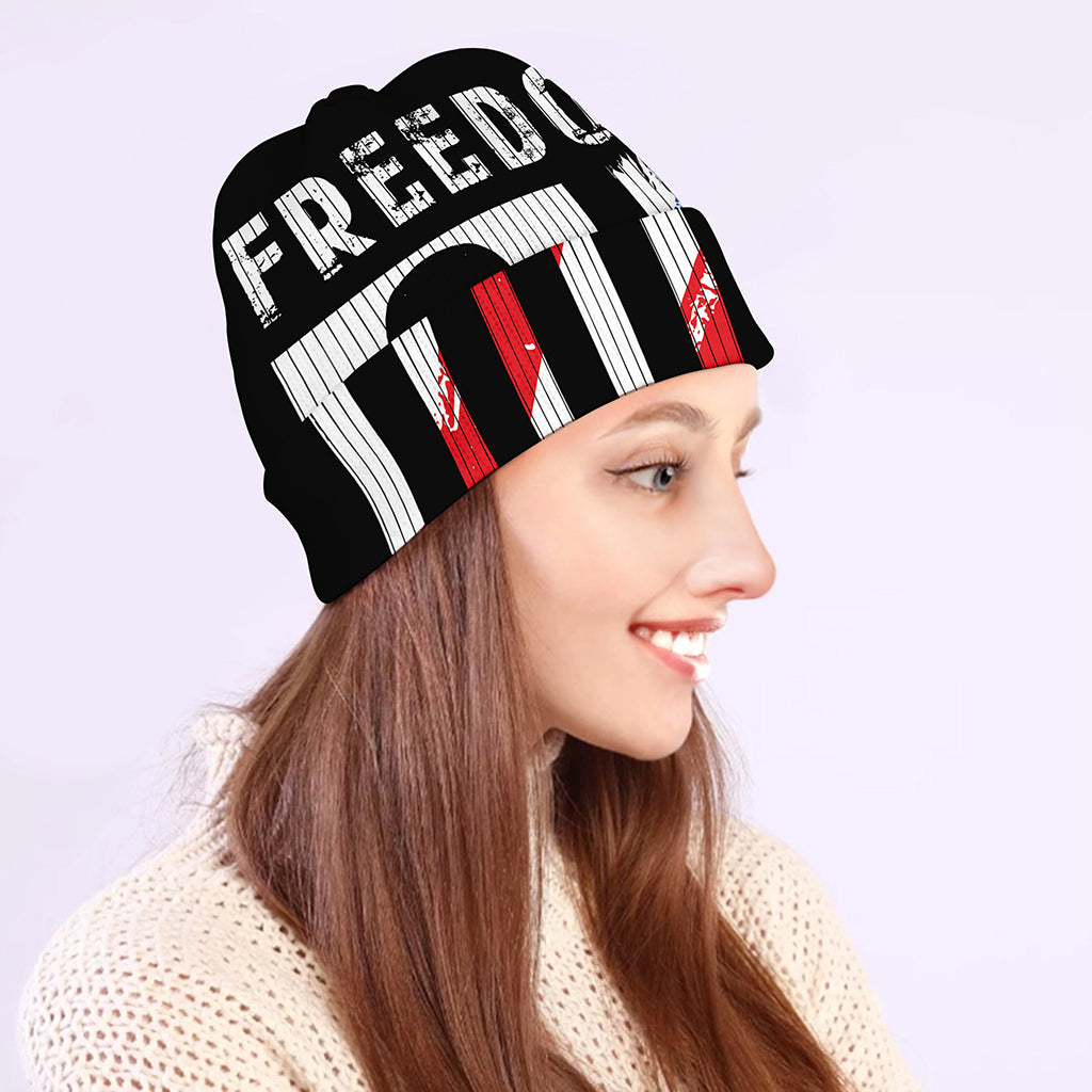 American Flag Freedom Life Print Beanie