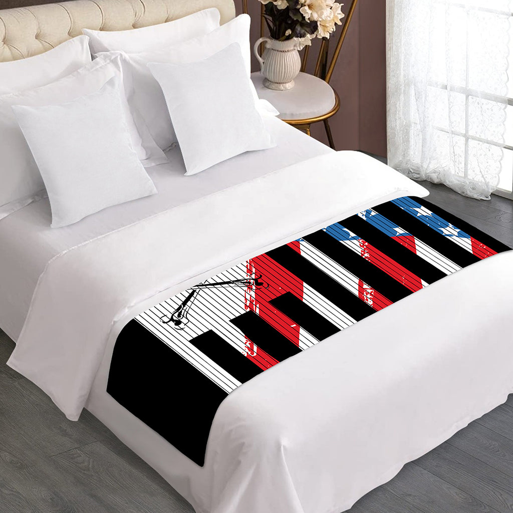 American Flag Freedom Life Print Bed Runner