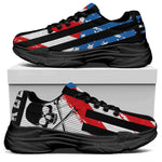 American Flag Freedom Life Print Black Chunky Shoes