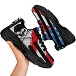 American Flag Freedom Life Print Black Chunky Shoes