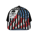 American Flag Freedom Life Print Black Mesh Trucker Hat