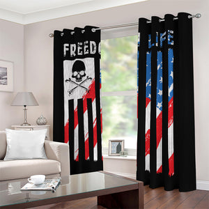 American Flag Freedom Life Print Blackout Grommet Curtains