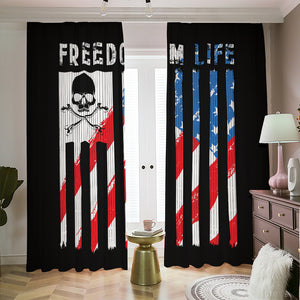 American Flag Freedom Life Print Blackout Pencil Pleat Curtains