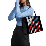 American Flag Freedom Life Print Canvas Tote Bag