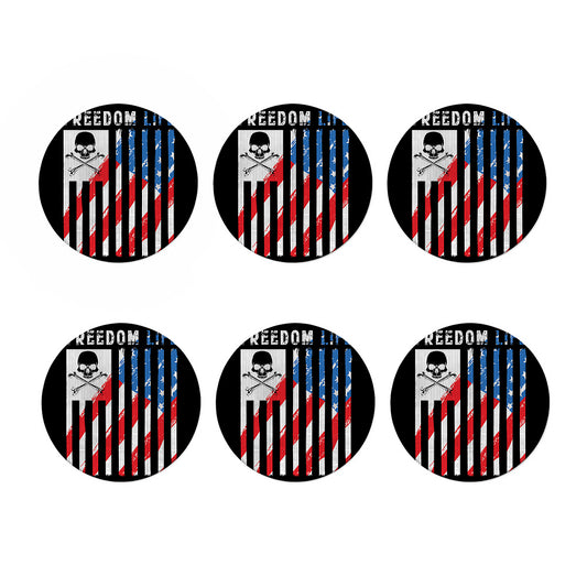 American Flag Freedom Life Print Coaster Set