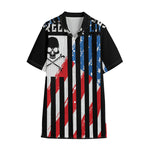 American Flag Freedom Life Print Cotton Hawaiian Shirt