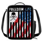 American Flag Freedom Life Print Crossbody Lunch Bag