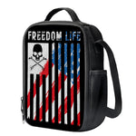 American Flag Freedom Life Print Crossbody Lunch Bag