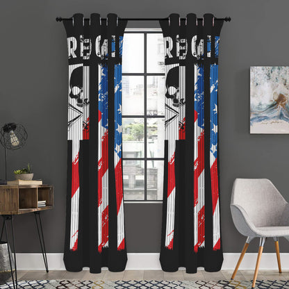American Flag Freedom Life Print Curtain