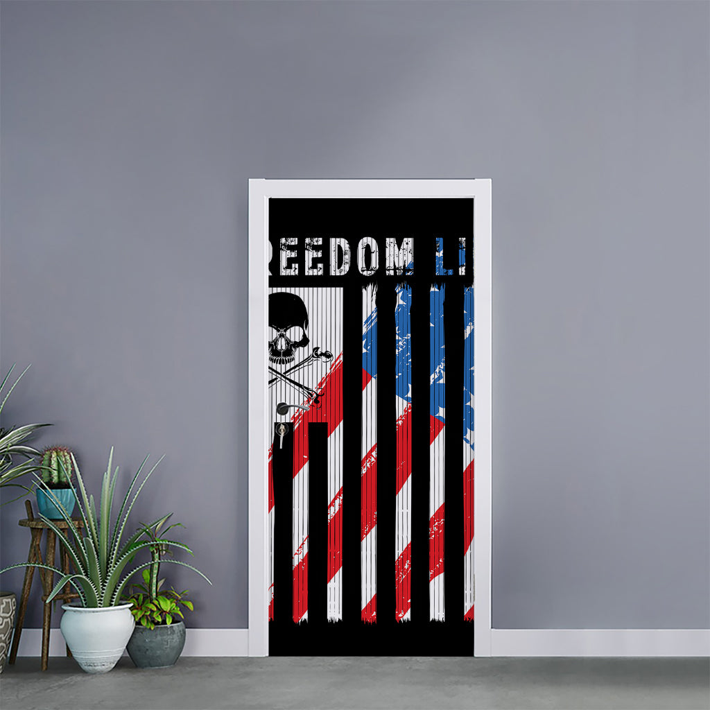 American Flag Freedom Life Print Door Sticker
