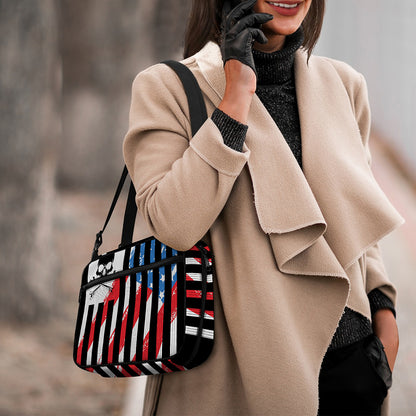 American Flag Freedom Life Print Double Strap Bible Bag