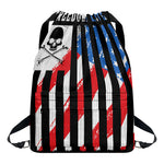 American Flag Freedom Life Print Drawstring Backpack