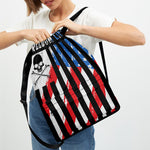 American Flag Freedom Life Print Drawstring Backpack