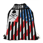 American Flag Freedom Life Print Drawstring Bag