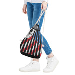 American Flag Freedom Life Print Drawstring Bag