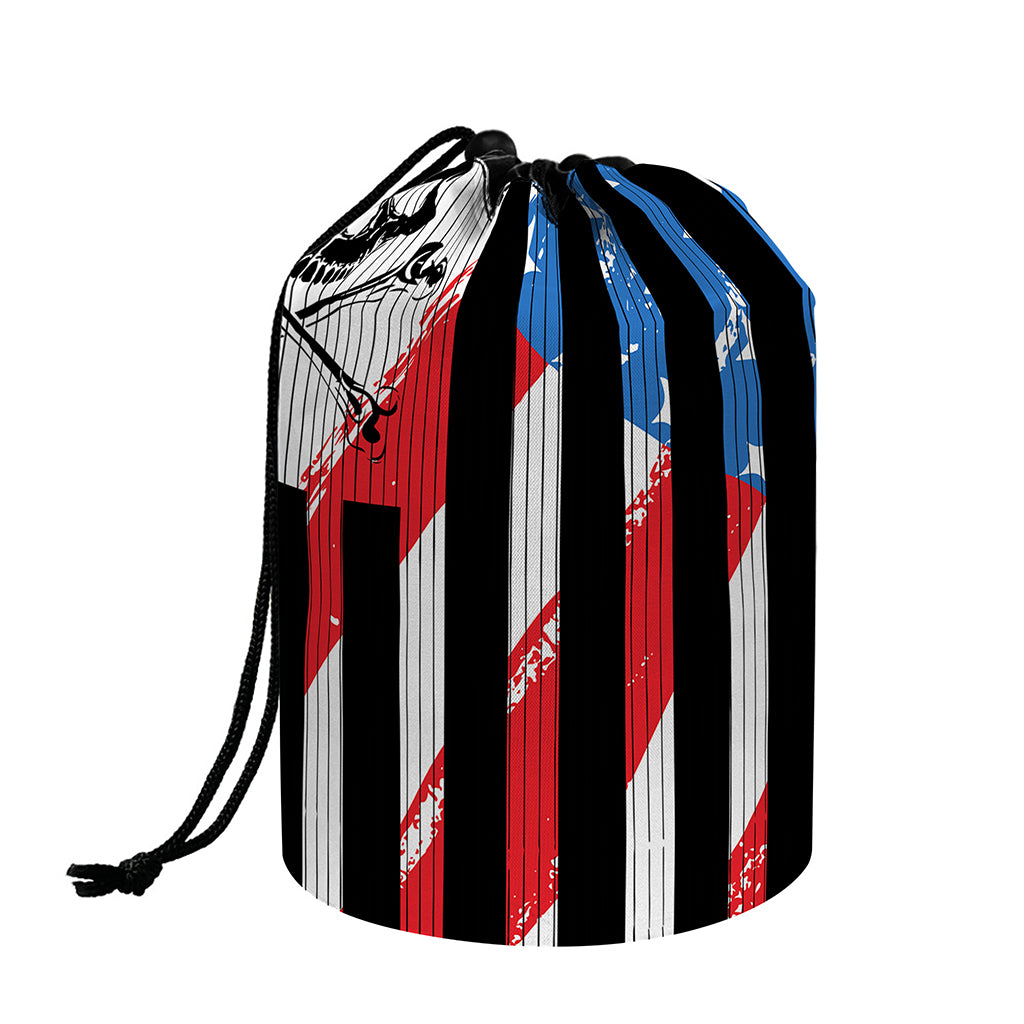 American Flag Freedom Life Print Drawstring Makeup Bag