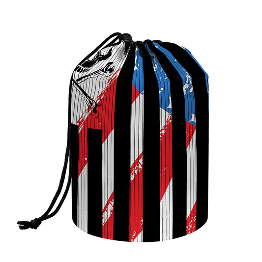 American Flag Freedom Life Print Drawstring Makeup Bag