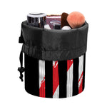 American Flag Freedom Life Print Drawstring Makeup Bag