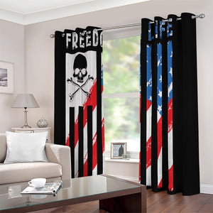 American Flag Freedom Life Print Extra Wide Grommet Curtains