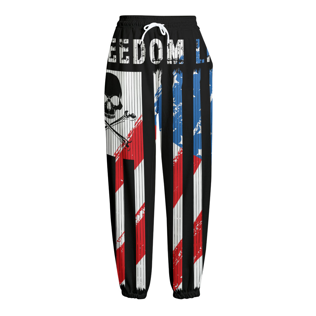 American Flag Freedom Life Print Fleece Lined Knit Pants