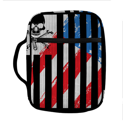 American Flag Freedom Life Print Front Pocket Bible Bag