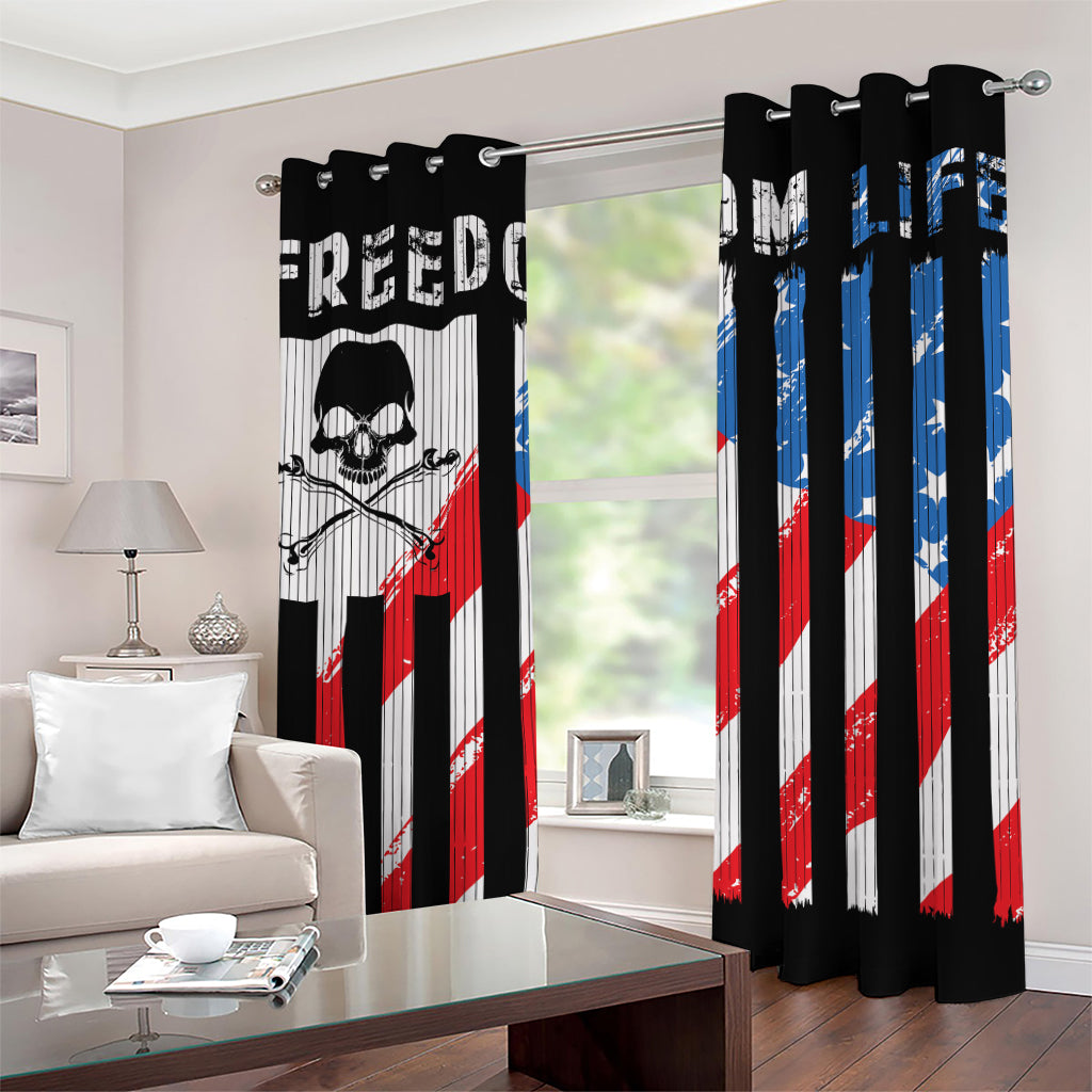 American Flag Freedom Life Print Grommet Curtains