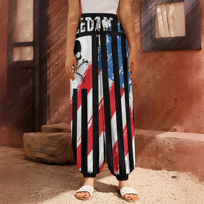 American Flag Freedom Life Print Harem Pants