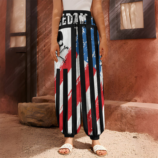 American Flag Freedom Life Print Harem Pants