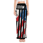 American Flag Freedom Life Print High Slit Maxi Skirt