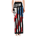 American Flag Freedom Life Print High Slit Maxi Skirt