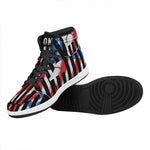 American Flag Freedom Life Print High Top Leather Sneakers