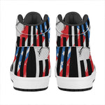 American Flag Freedom Life Print High Top Leather Sneakers