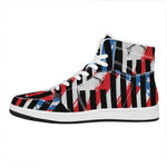 American Flag Freedom Life Print High Top Leather Sneakers