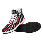 American Flag Freedom Life Print High Top Leather Sneakers