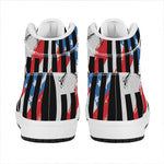 American Flag Freedom Life Print High Top Leather Sneakers